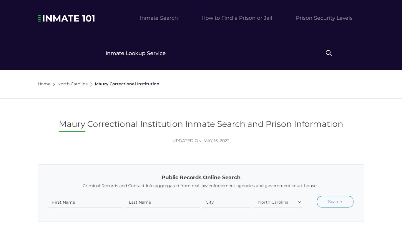 Maury Correctional Institution Inmate Search, Visitation ...