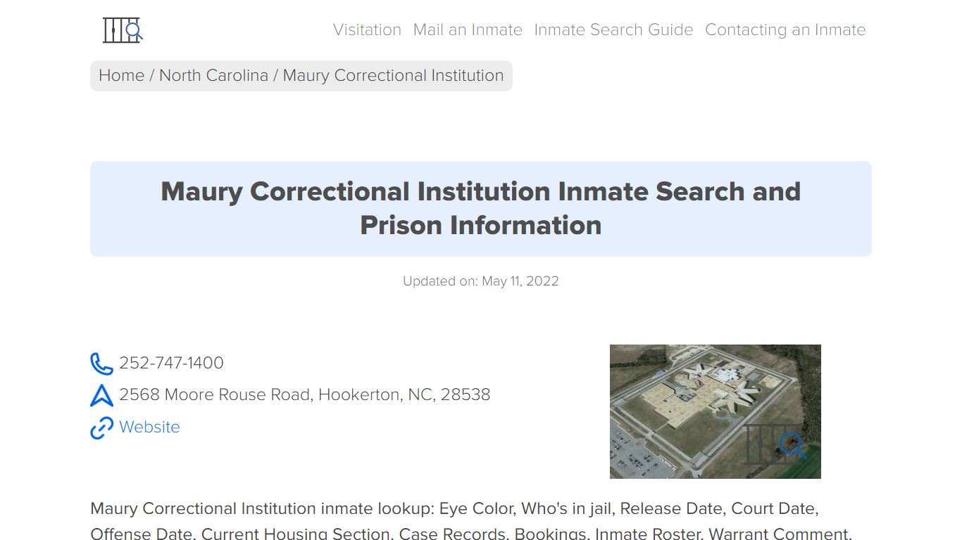 Maury Correctional Institution Inmate Search, Visitation ...